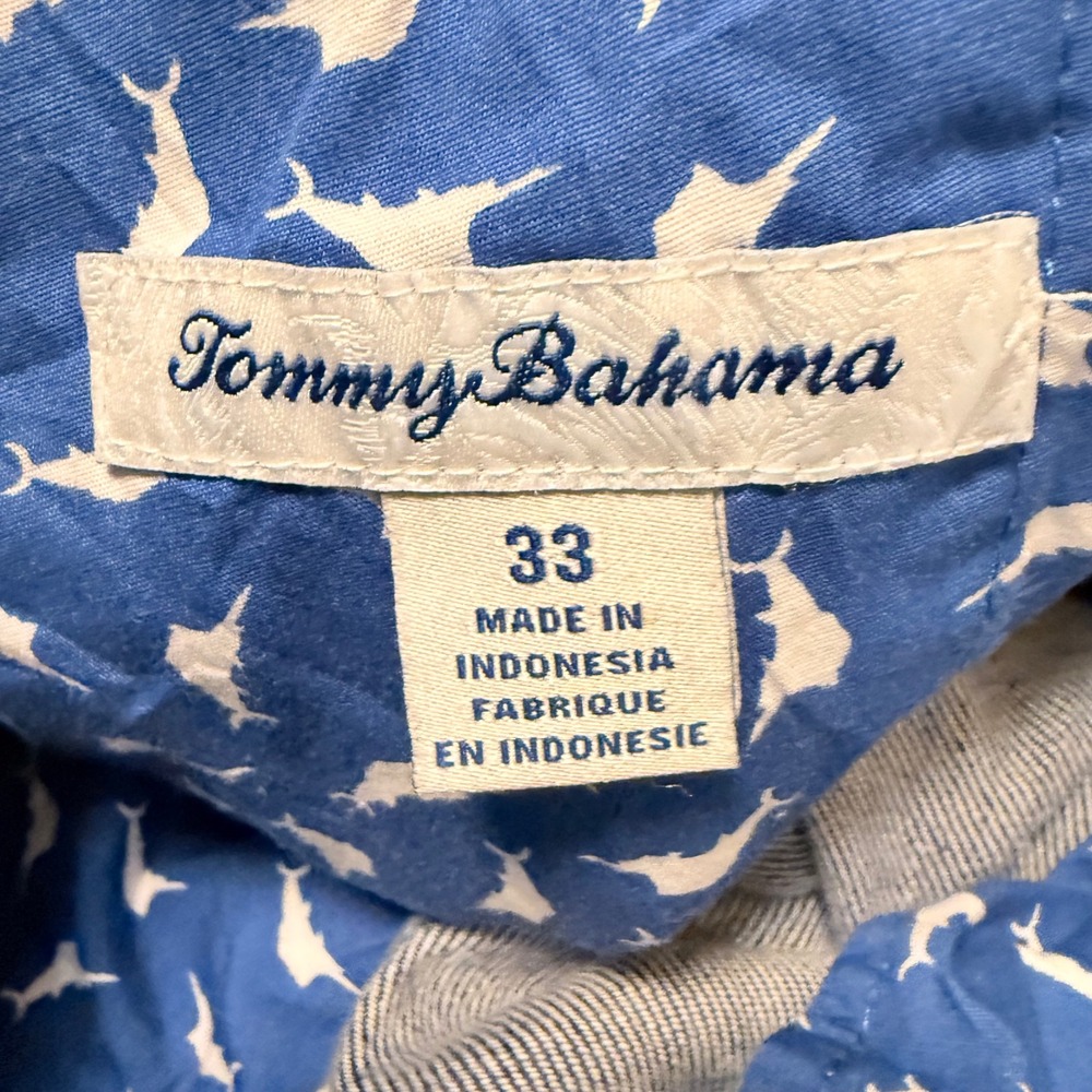 Tommy Bahama Blue Linen Blend‎ Shorts Mens Size 33 Marlin Embroidery Casual - Picture 6 of 7
